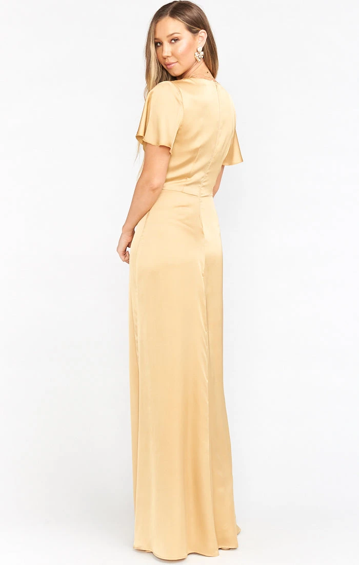Show Me Your Mumu Rome Twist Gown ~ True Gold Luxe Satin 5 Show Me Your Mumu Rome Twist Gown ~ True Gold Luxe Satin - Image 3