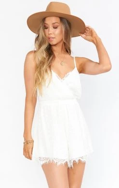Show Me Your Mumu Olympia Romper ~ White Lace -Fashion Womens Discount Store BS0 0249 WL08 05