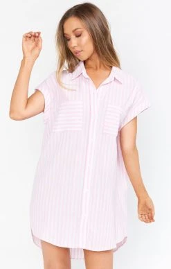 Show Me Your Mumu Martin Shirt Dress ~ Blush Stripe