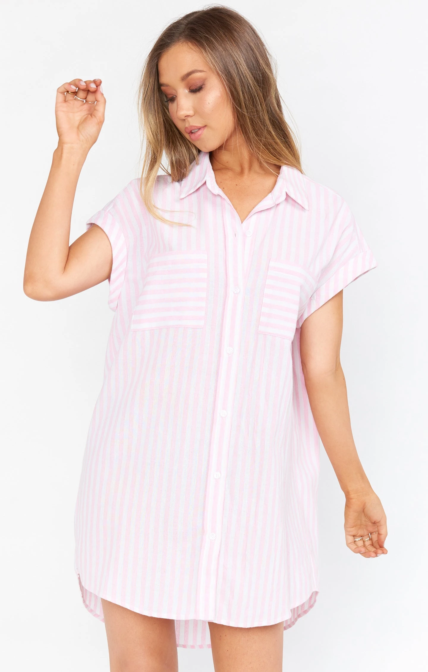 Show Me Your Mumu Martin Shirt Dress ~ Blush Stripe 3 Show Me Your Mumu Martin Shirt Dress ~ Blush Stripe