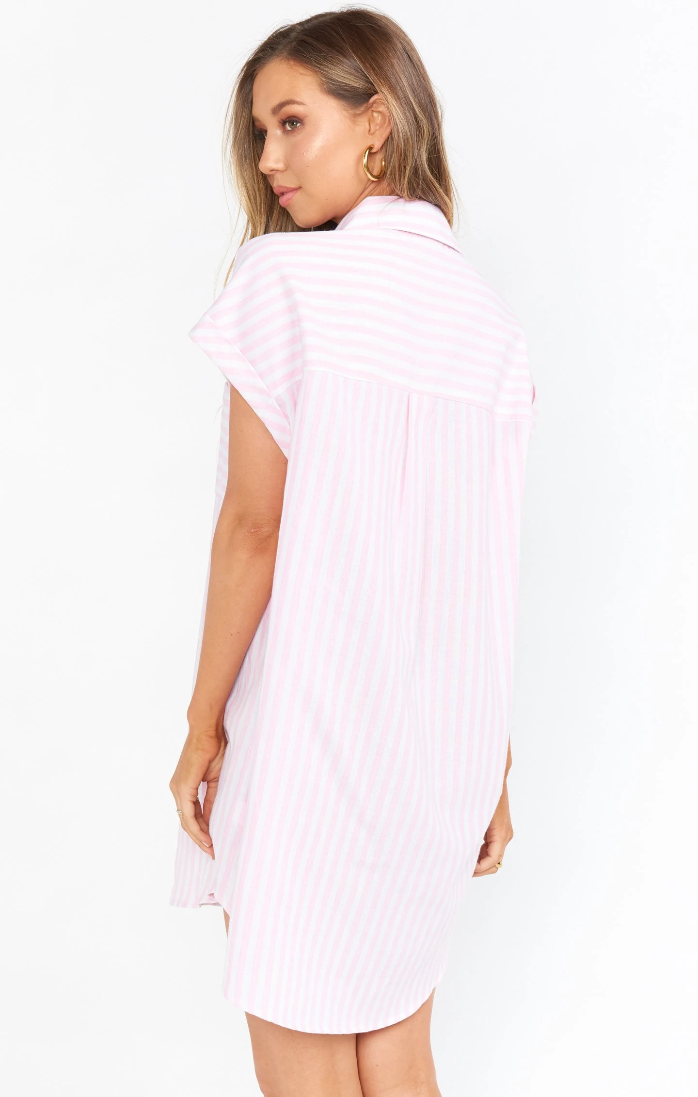 Show Me Your Mumu Martin Shirt Dress ~ Blush Stripe 5 Show Me Your Mumu Martin Shirt Dress ~ Blush Stripe - Image 3