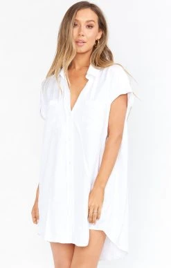 Show Me Your Mumu Martin Shirt Dress ~ White Stripe 13 Show Me Your Mumu Martin Shirt Dress ~ White Stripe -Fashion Womens Discount Store BS0 0272 WS22 01