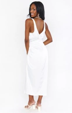 Show Me Your Mumu Hampton Wrap Dress ~ Ivory Luxe Satin -Fashion Womens Discount Store BS1 0331 IV62 01 1