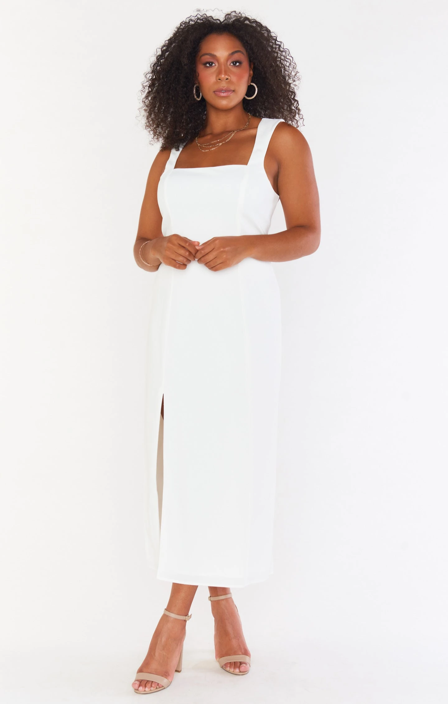 Show Me Your Mumu Eden Midi Dress ~ White Stretch 4 Show Me Your Mumu Eden Midi Dress ~ White Stretch - Image 2