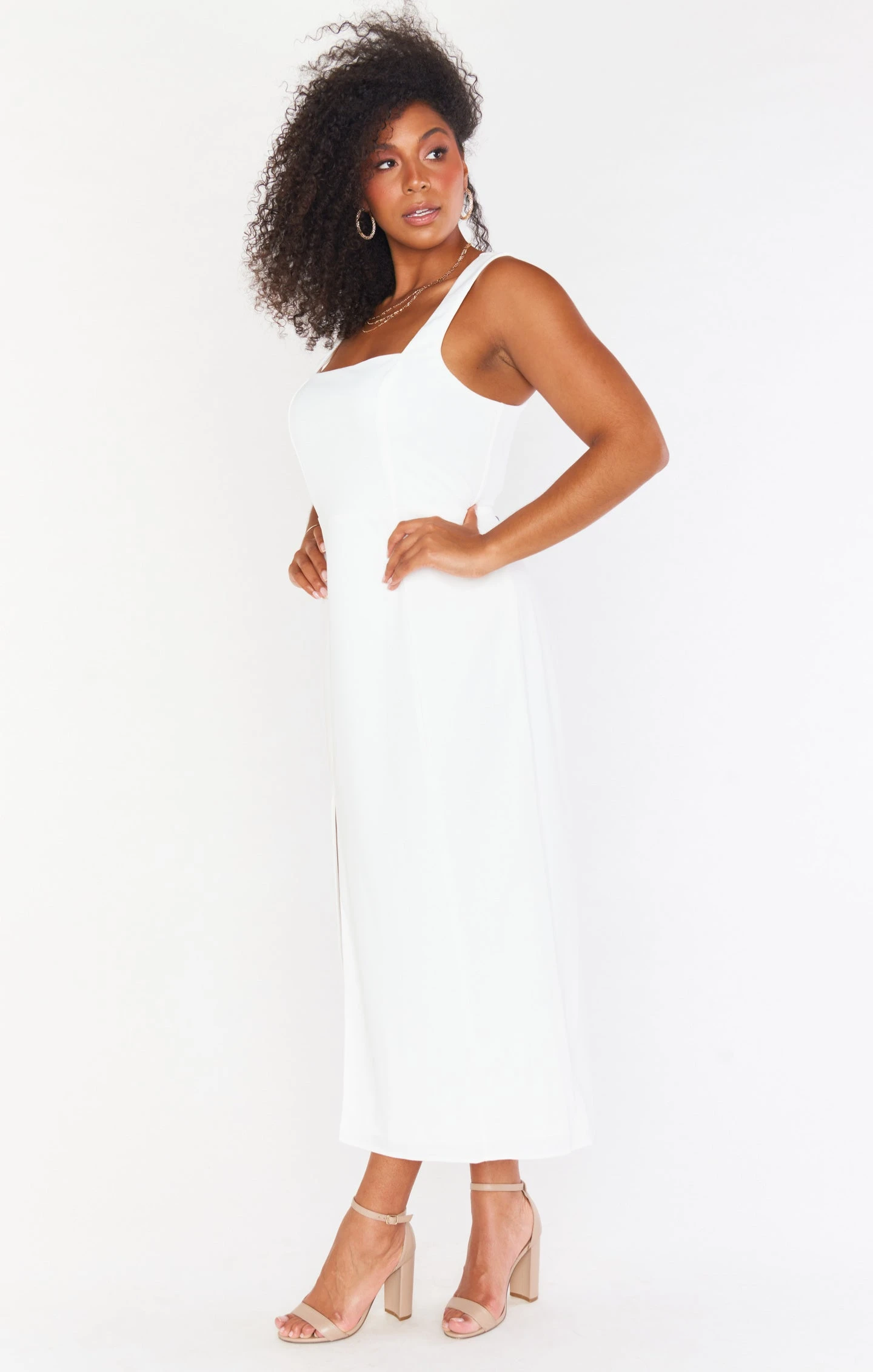 Show Me Your Mumu Eden Midi Dress ~ White Stretch 6 Show Me Your Mumu Eden Midi Dress ~ White Stretch - Image 4