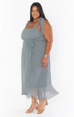 Show Me Your Mumu Claire Midi Dress ~ Deep Sage Chiffon -Fashion Womens Discount Store BS3 0394SX DS24 03 2ea0831e 823e 4dd5 b676 503d7d4573e6