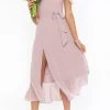 Show Me Your Mumu Claire Midi Dress ~ Neutral Mauve Chiffon