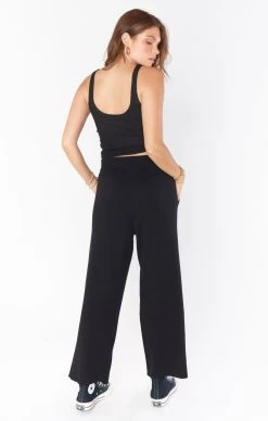 Show Me Your Mumu Samson Lounge Pants ~ Black Knit -Fashion Womens Discount Store CMR2 4749 BK03 03