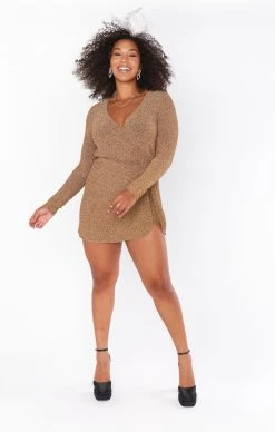 Show Me Your Mumu Stage Skort Dress ~ Gold Shimmy Shine -Fashion Womens Discount Store CMR2 5447 SS55 05