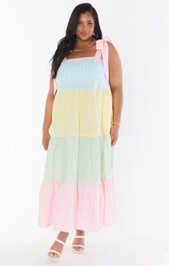 Show Me Your Mumu Sabrina Maxi Dress ~ Mixed Easter Stripe -Fashion Womens Discount Store CMS2 5276X MU05 01 3