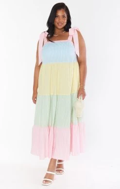 Show Me Your Mumu Sabrina Maxi Dress ~ Mixed Easter Stripe -Fashion Womens Discount Store CMS2 5276X MU05 01 4
