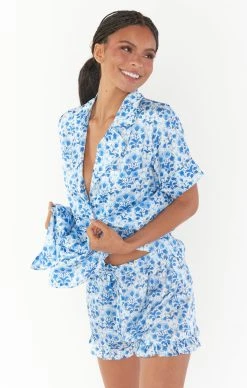 Show Me Your Mumu Daydreaming PJ Set ~ Blue Teagan Floral -Fashion Womens Discount Store CMS3 5667 BT59 06