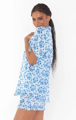 Show Me Your Mumu Daydreaming PJ Set ~ Blue Teagan Floral -Fashion Womens Discount Store CMS3 5667 BT59 08