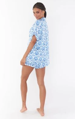 Show Me Your Mumu Daydreaming PJ Set ~ Blue Teagan Floral -Fashion Womens Discount Store CMS3 5667 BT59 09