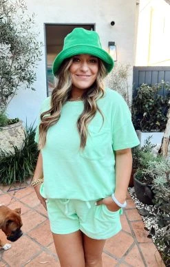 Show Me Your Mumu Easy Livin Set ~ Green Melon Terry -Fashion Womens Discount Store D3D64F24 5B3C 498F 8063 9D4DD791A5A0
