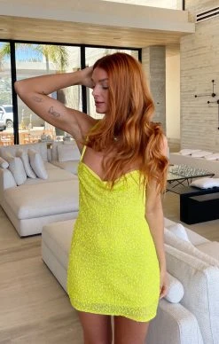 Show Me Your Mumu Suzanna Slip Dress ~ Lime Sequins