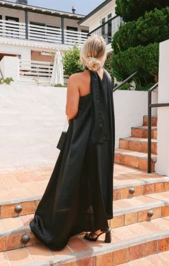 Show Me Your Mumu Rhea One Shoulder Dress ~ Black Luxe Satin -Fashion Womens Discount Store DSC 0620