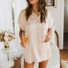 Show Me Your Mumu Best Day Button Up ~ Champagne Luxe Satin -Fashion Womens Discount Store DSC 3584