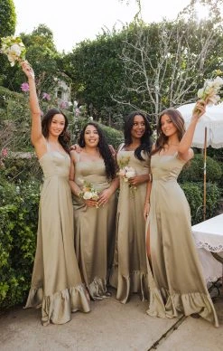 Show Me Your Mumu Clarissa Corset Dress ~ Moss Green Luxe Satin -Fashion Womens Discount Store DSC 4597copy