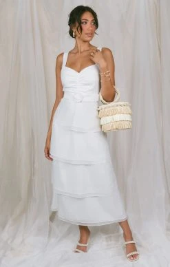 Show Me Your Mumu Cosmopolitan Midi Dress ~ White Organza -Fashion Womens Discount Store DSC 5472