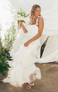 Show Me Your Mumu Fairytale Maxi Dress ~ White Tulle -Fashion Womens Discount Store DSC 9343