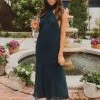 Show Me Your Mumu Jasmine Halter Midi Dress ~ Emerald Chiffon