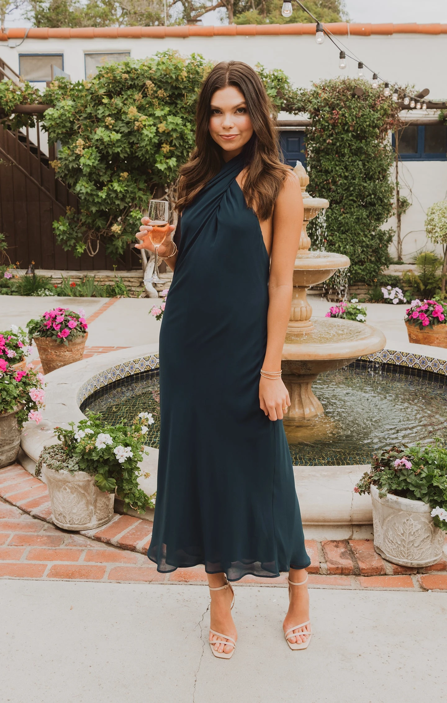 Show Me Your Mumu Jasmine Halter Midi Dress ~ Emerald Chiffon 3 Show Me Your Mumu Jasmine Halter Midi Dress ~ Emerald Chiffon