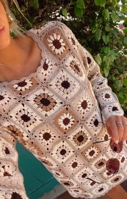 Show Me Your Mumu Mamacita Coverup ~ Neutral Flower Crochet