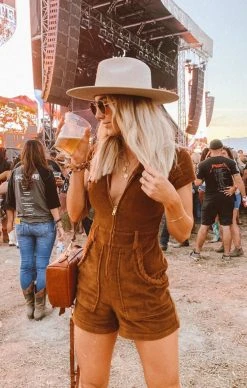 Show Me Your Mumu Outlaw Romper ~ Saddle Brown Corduroy