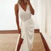 Show Me Your Mumu Hampton Wrap Dress ~ Ivory Luxe Satin