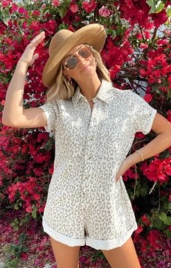 Show Me Your Mumu Range Romper ~ Sahara Leopard