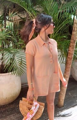 Show Me Your Mumu Gio Sweater Romper ~ Cantaloupe Knit -Fashion Womens Discount Store IMG 7119