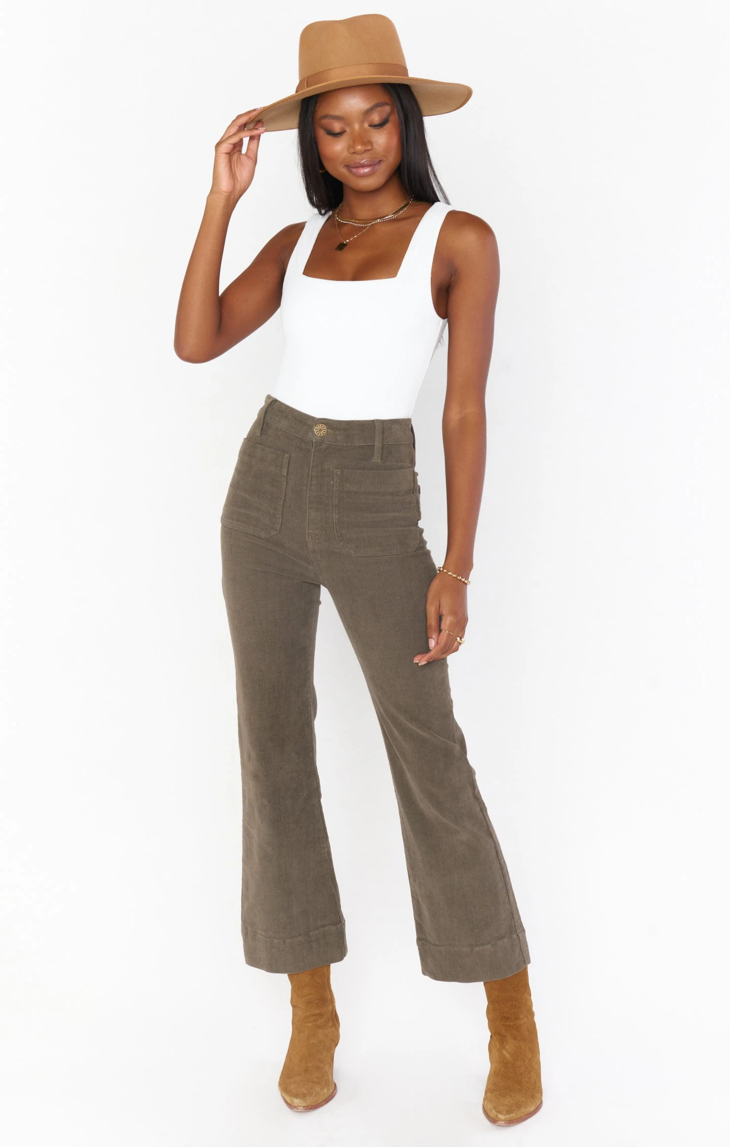 Show Me Your Mumu Cropped Farrah Trouser ~ Evergreen Corduroy 3 Show Me Your Mumu Cropped Farrah Trouser ~ Evergreen Corduroy
