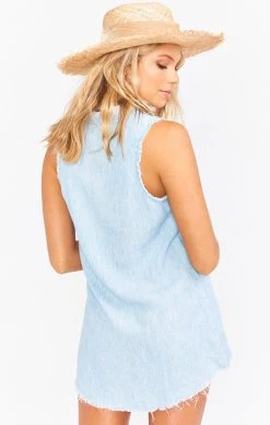 Show Me Your Mumu Vicki Shirt Dress ~ Light Rain -Fashion Womens Discount Store MDM0 339 LC41 03