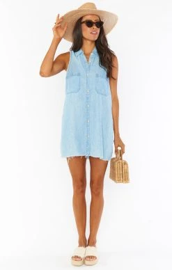 Show Me Your Mumu Vicki Shirt Dress ~ Light Rain -Fashion Womens Discount Store MDM0 339 LC41 04