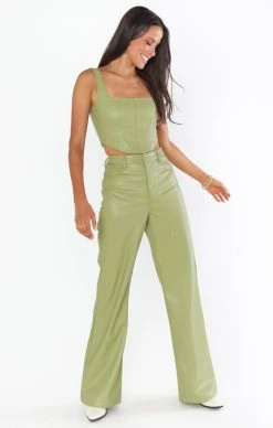 Show Me Your Mumu Tribeca Trouser ~ Sage Faux Leather 10 Show Me Your Mumu Tribeca Trouser ~ Sage Faux Leather -Fashion Womens Discount Store MDR1 601 SL07 02