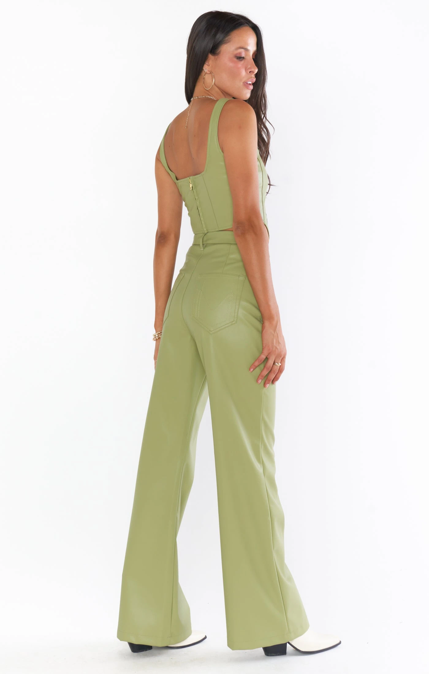 Show Me Your Mumu Tribeca Trouser ~ Sage Faux Leather 7 Show Me Your Mumu Tribeca Trouser ~ Sage Faux Leather - Image 5