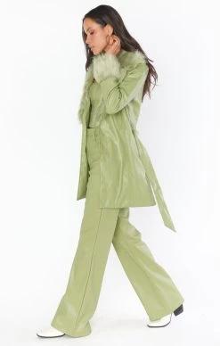Show Me Your Mumu Penny Lane Coat ~ Sage Faux Leather 8 Show Me Your Mumu Penny Lane Coat ~ Sage Faux Leather -Fashion Womens Discount Store MDR2 600 SG52 02