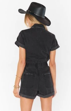 Show Me Your Mumu Cannon Romper ~ Washed Black -Fashion Womens Discount Store MDS2 570 WB15 01 3