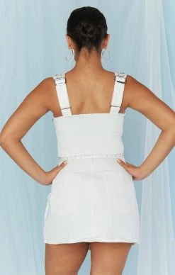 Show Me Your Mumu Shania Top ~ Rhinestone White Denim -Fashion Womens Discount Store MDS3 661 RH84 03 e5943ed0 fe72 4e28 a420 ffb1e99c6d7e