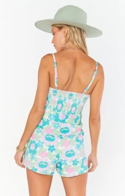 Show Me Your Mumu Sloane Romper ~ Blue Fresh Floral -Fashion Womens Discount Store MDS3 679 BF27 04