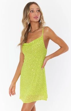 Show Me Your Mumu Suzanna Slip Dress ~ Lime Sequins -Fashion Womens Discount Store MF0 1292 LS24 01 3