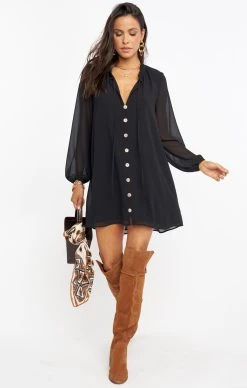 Show Me Your Mumu McKenna Dress ~ Black -Fashion Womens Discount Store MF0 2097 BL24 01