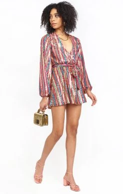 Show Me Your Mumu Wear Me Out Dress ~ Disco Rainbow Stripe -Fashion Womens Discount Store MF0 4293 DR40 01 360b5669 d8e0 4e43 96b3 7a5ac502501d
