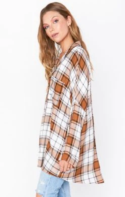 Show Me Your Mumu Lorolie Tunic ~ Tan Plaid -Fashion Womens Discount Store MF1 2053 XT57 01 5