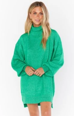 Show Me Your Mumu Chester Sweater Dress ~ Kelly Green Knit