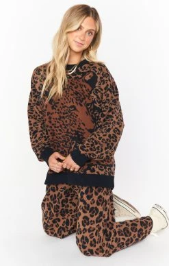Show Me Your Mumu Scout Sweater ~ Leopard Knit -Fashion Womens Discount Store MF1 4600 LK18 01 2