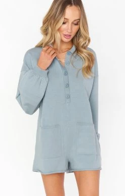 Show Me Your Mumu Gianni Romper ~ Sagey Green Knit
