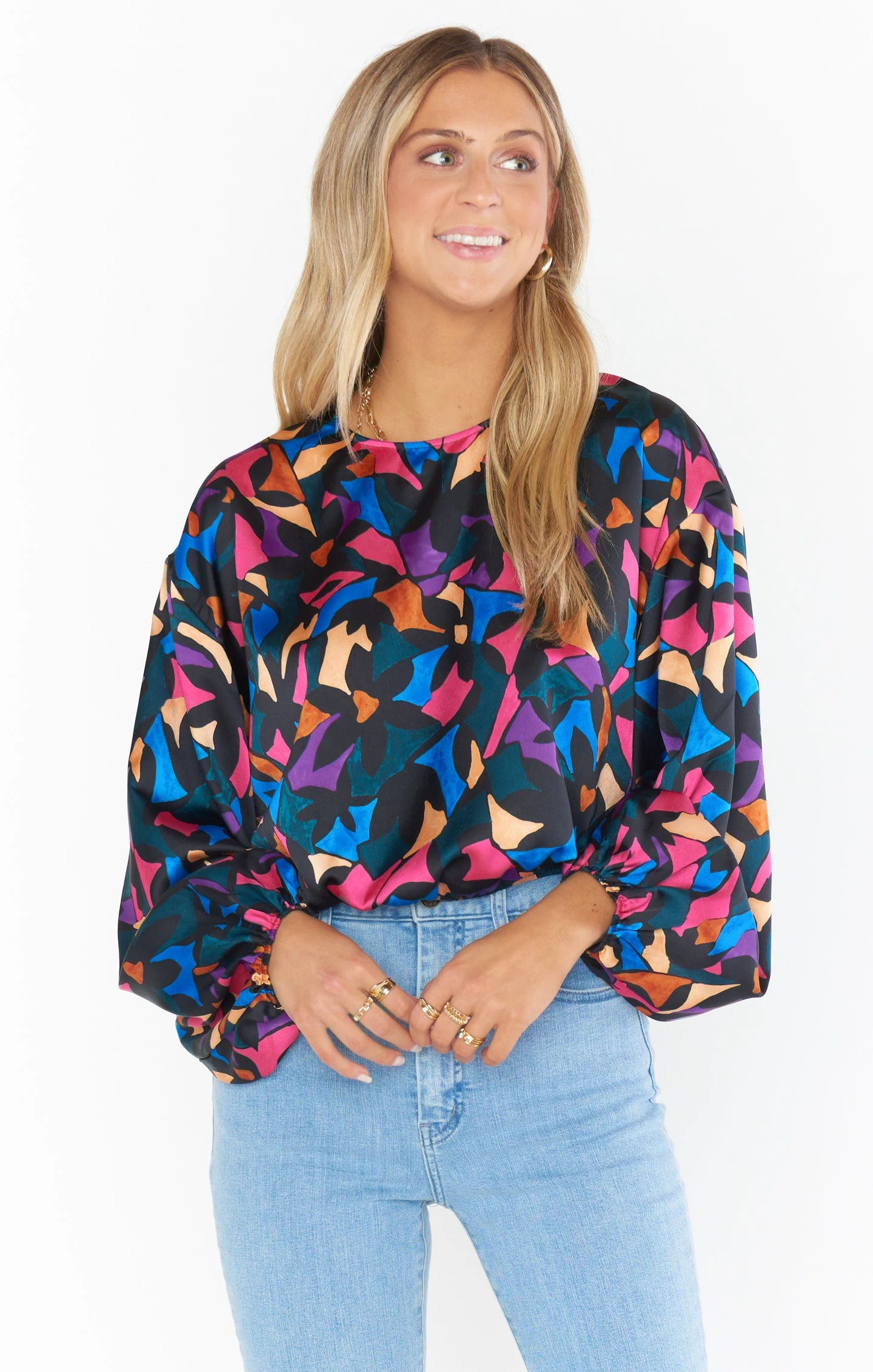 Show Me Your Mumu Good Times Top ~ Mosaic Magic Luxe Satin 3 Show Me Your Mumu Good Times Top ~ Mosaic Magic Luxe Satin