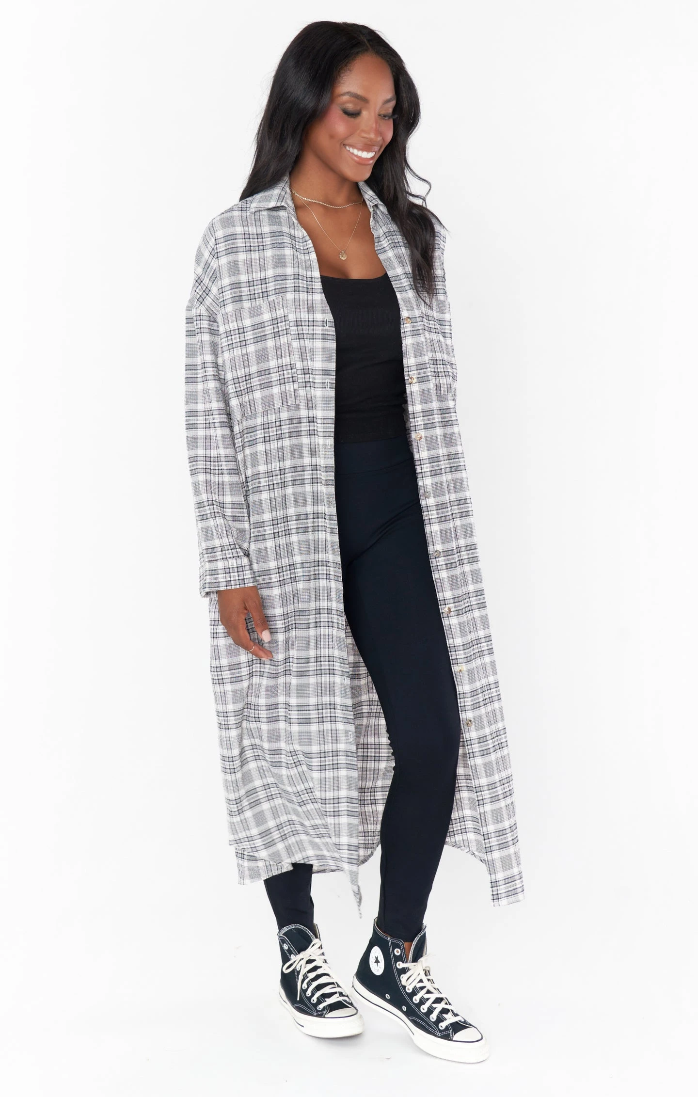 Show Me Your Mumu Leo Button Down Tunic ~ Windowpane Plaid 5 Show Me Your Mumu Leo Button Down Tunic ~ Windowpane Plaid - Image 3